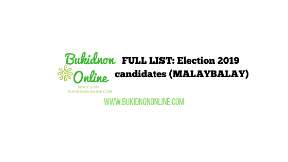 malaybalay candidates 2019 candidates