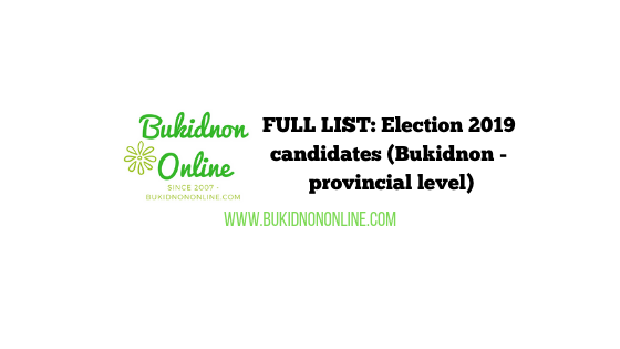 bukidnon election 2019 candidates