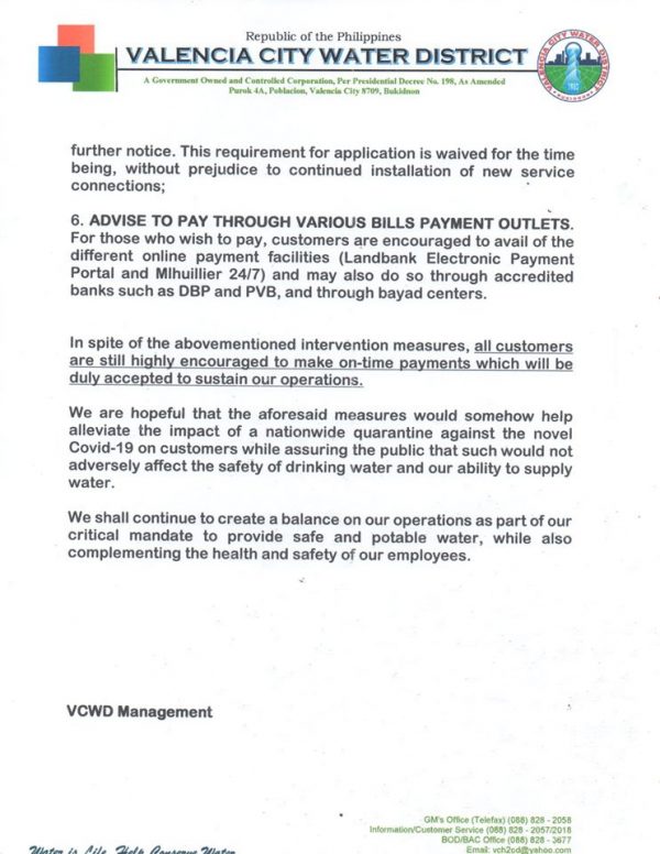 Valencia Water District appeals for ontime payments despite bill due