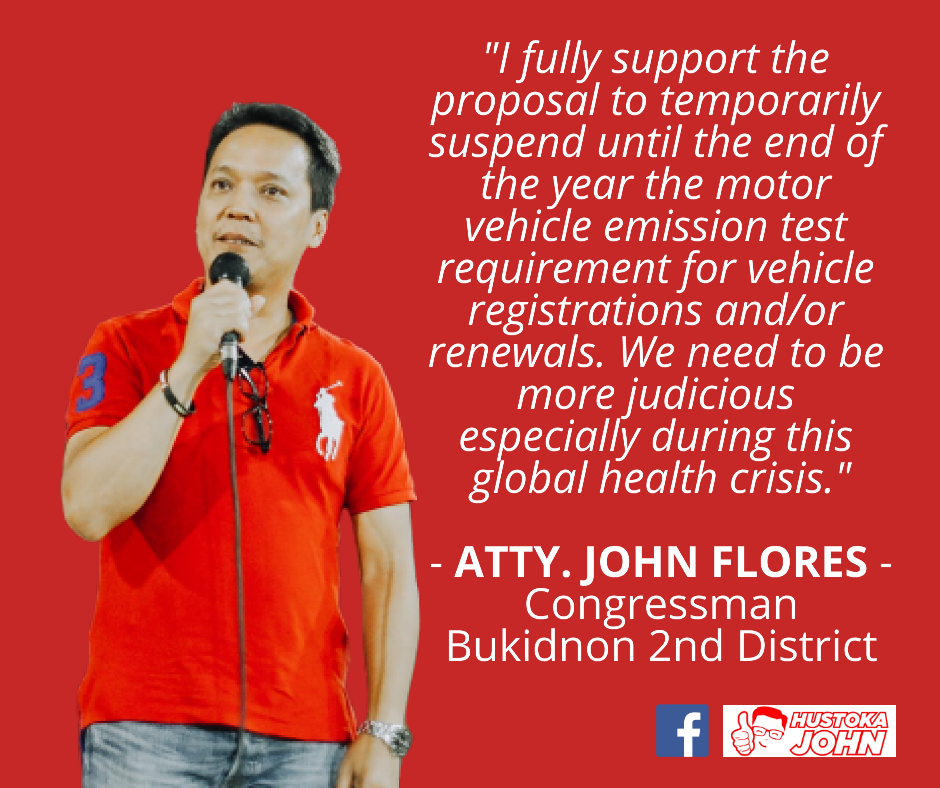 Bukidnon solon wants to suspend vehicle emission tests